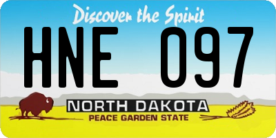 ND license plate HNE097