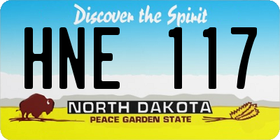 ND license plate HNE117