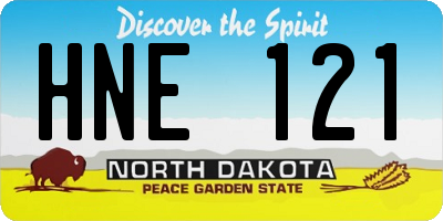 ND license plate HNE121