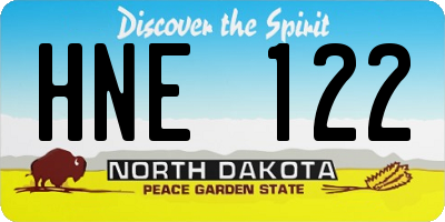 ND license plate HNE122