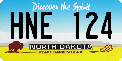 ND license plate HNE124