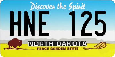 ND license plate HNE125