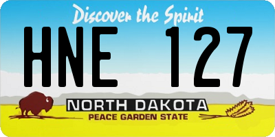 ND license plate HNE127