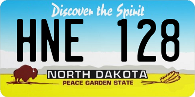 ND license plate HNE128