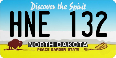 ND license plate HNE132