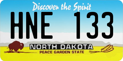 ND license plate HNE133