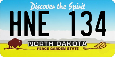 ND license plate HNE134