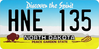 ND license plate HNE135