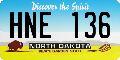 ND license plate HNE136