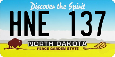 ND license plate HNE137