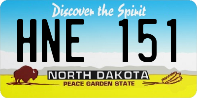 ND license plate HNE151