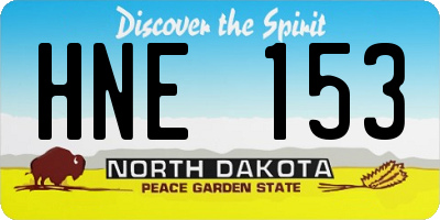 ND license plate HNE153