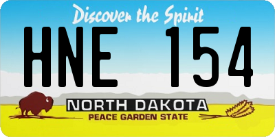 ND license plate HNE154