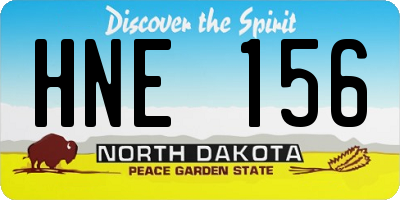 ND license plate HNE156