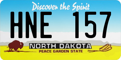 ND license plate HNE157