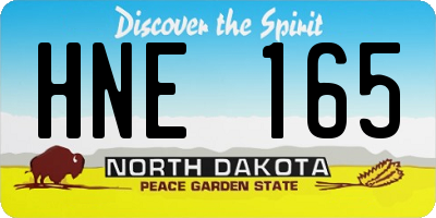 ND license plate HNE165