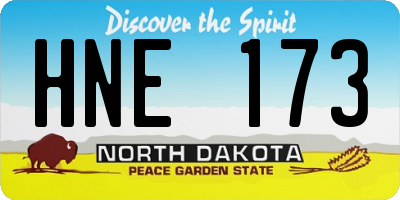 ND license plate HNE173