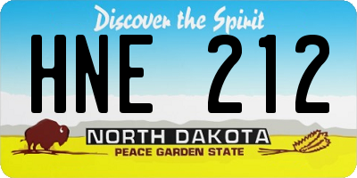 ND license plate HNE212