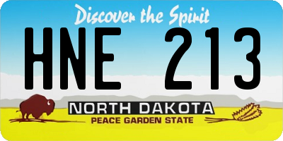 ND license plate HNE213