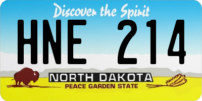 ND license plate HNE214