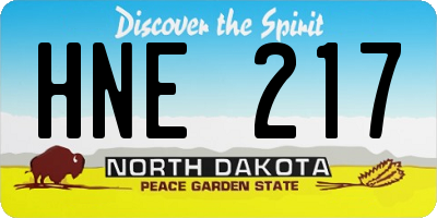 ND license plate HNE217