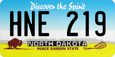 ND license plate HNE219