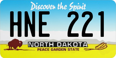 ND license plate HNE221