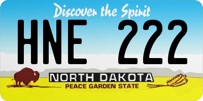 ND license plate HNE222