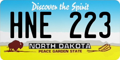 ND license plate HNE223