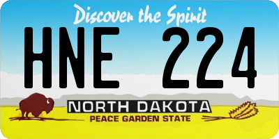 ND license plate HNE224