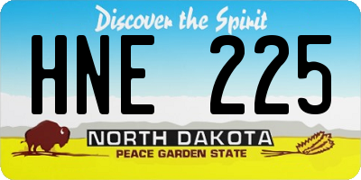 ND license plate HNE225