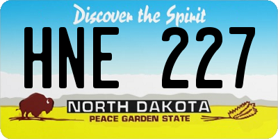 ND license plate HNE227