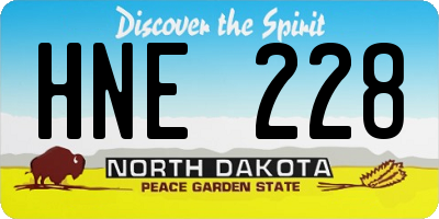 ND license plate HNE228