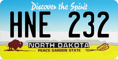 ND license plate HNE232