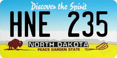 ND license plate HNE235