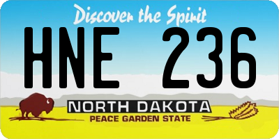 ND license plate HNE236