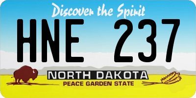 ND license plate HNE237