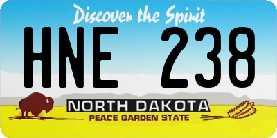 ND license plate HNE238