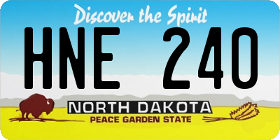 ND license plate HNE240