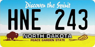 ND license plate HNE243