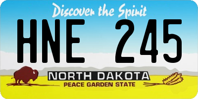 ND license plate HNE245