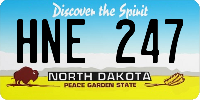 ND license plate HNE247