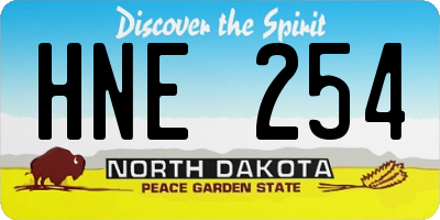 ND license plate HNE254