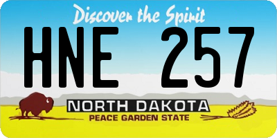 ND license plate HNE257