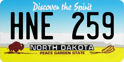 ND license plate HNE259