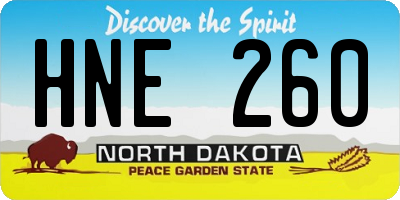 ND license plate HNE260