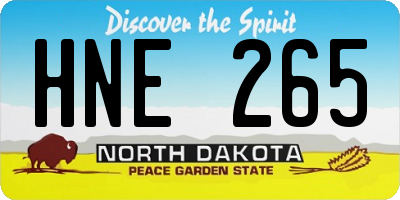 ND license plate HNE265