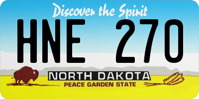 ND license plate HNE270