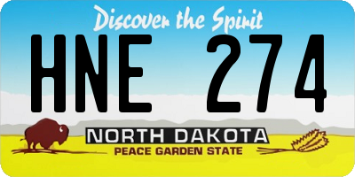 ND license plate HNE274