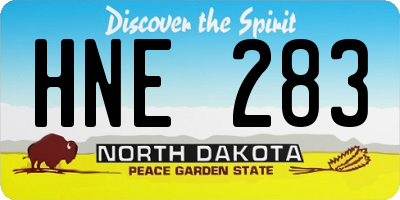 ND license plate HNE283